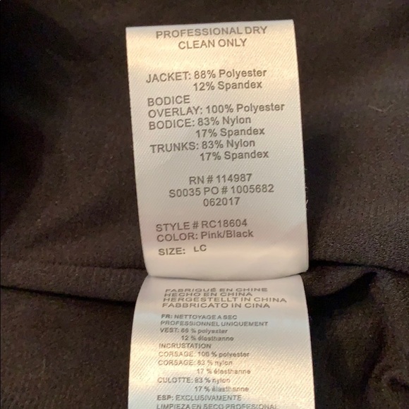 Girls/kids jacket black & pink floral stitching - Picture 4 of 6